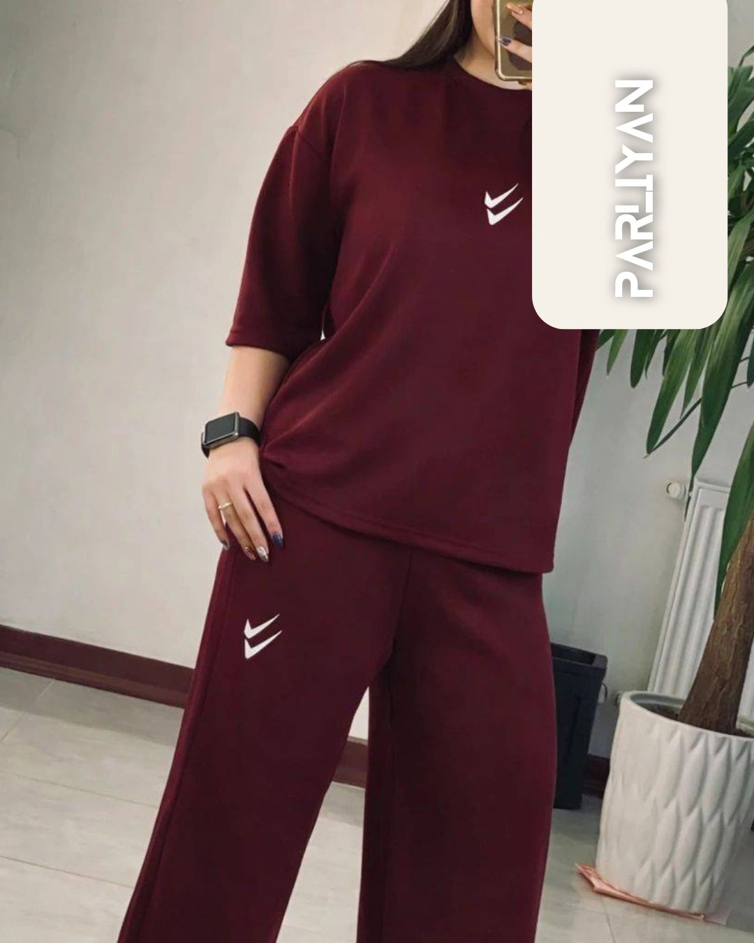 ست تیشرت شلوار اورسایز زنانه
