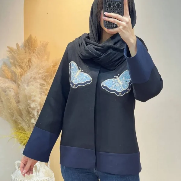 مانتو زنانه طرح پروانه | کد محصول: pa007