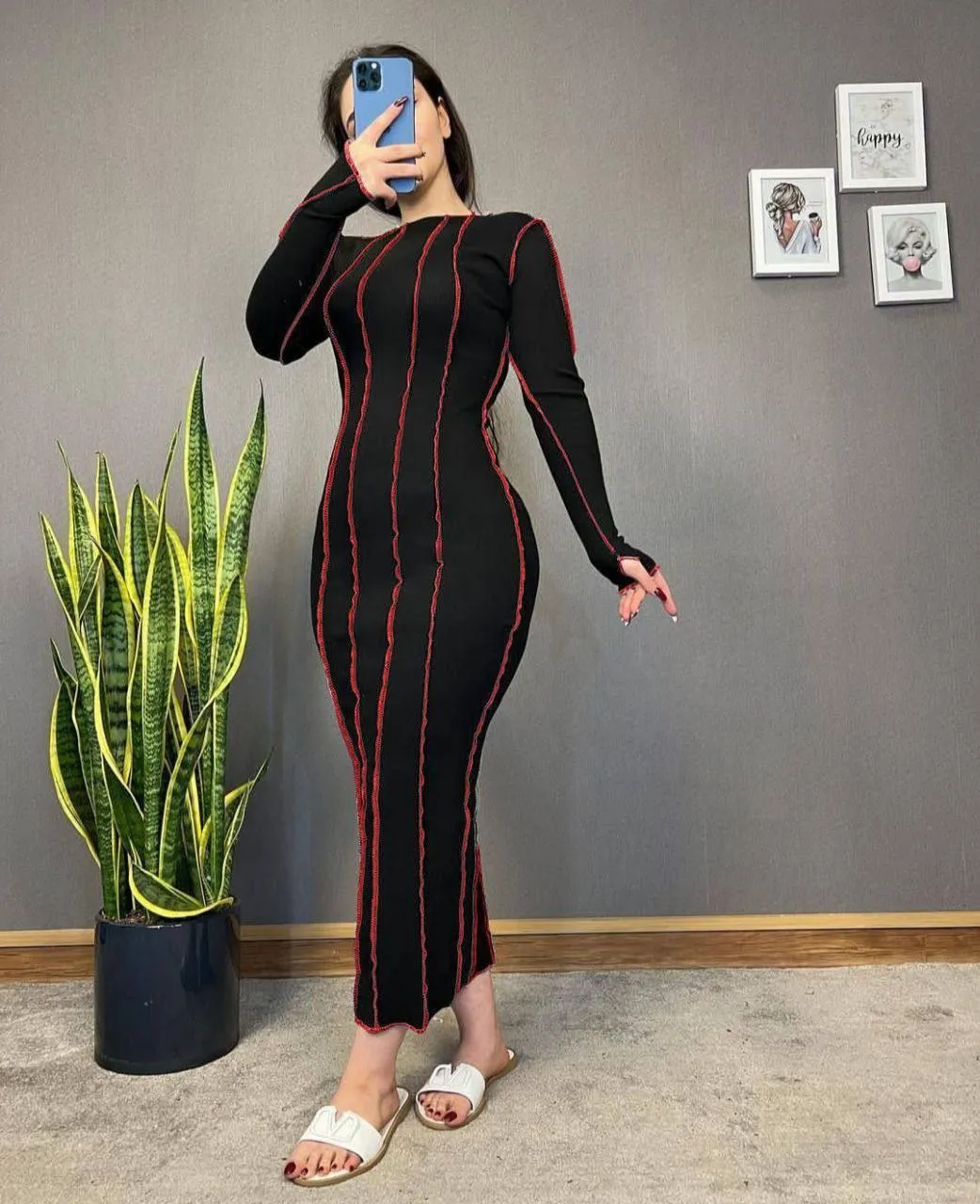 پیراهن زنانه بلند با جنس فانریپ پنبه کبریتی pa-006 - Image 2