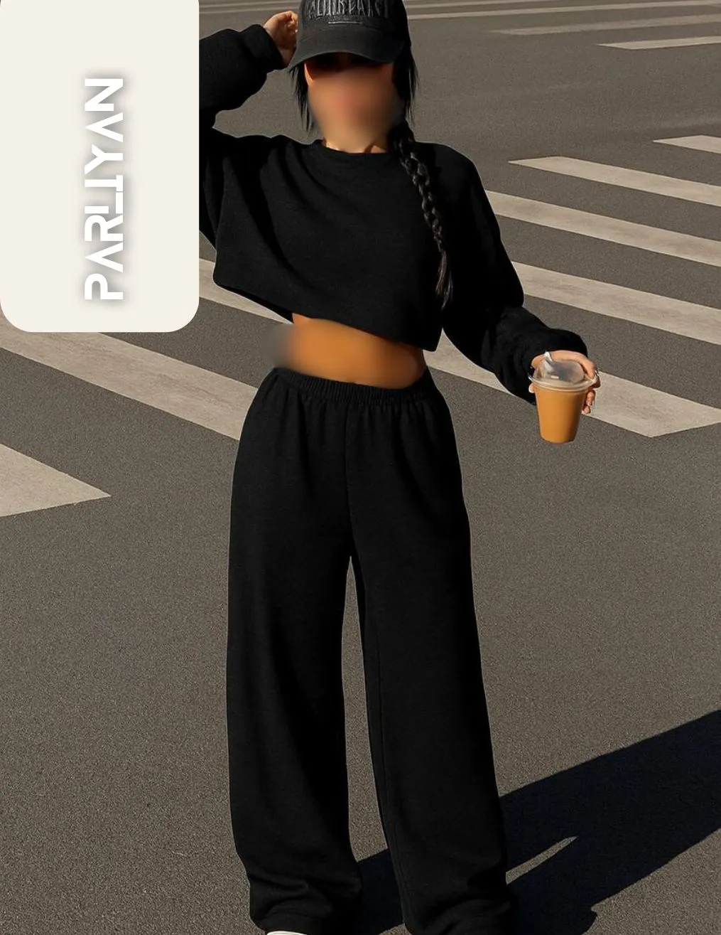 ست کراپ و شلوار فشن زنانه