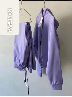 ست کراپ و شلوار راحتی زنانه