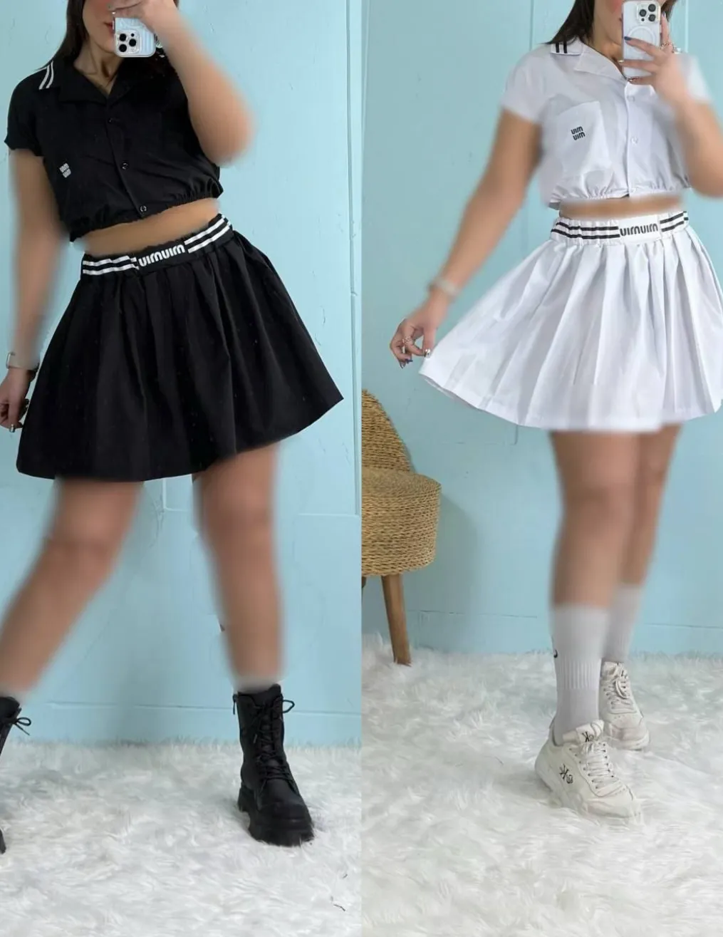 ست دامن و کراپ میو (Miu Miu)