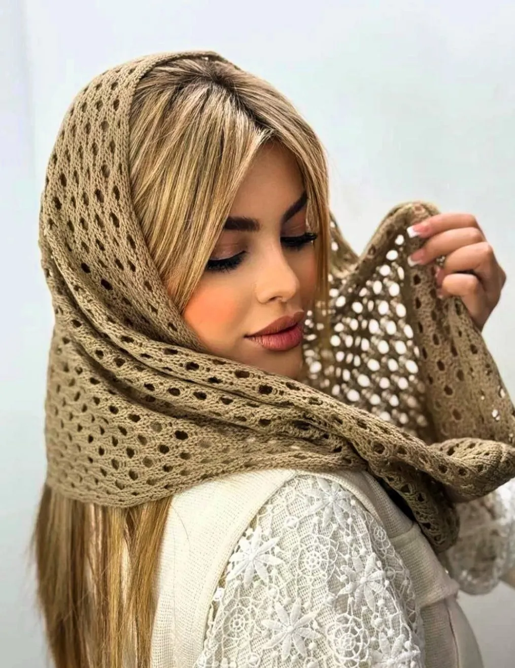 شال رینگی قلاب بافی