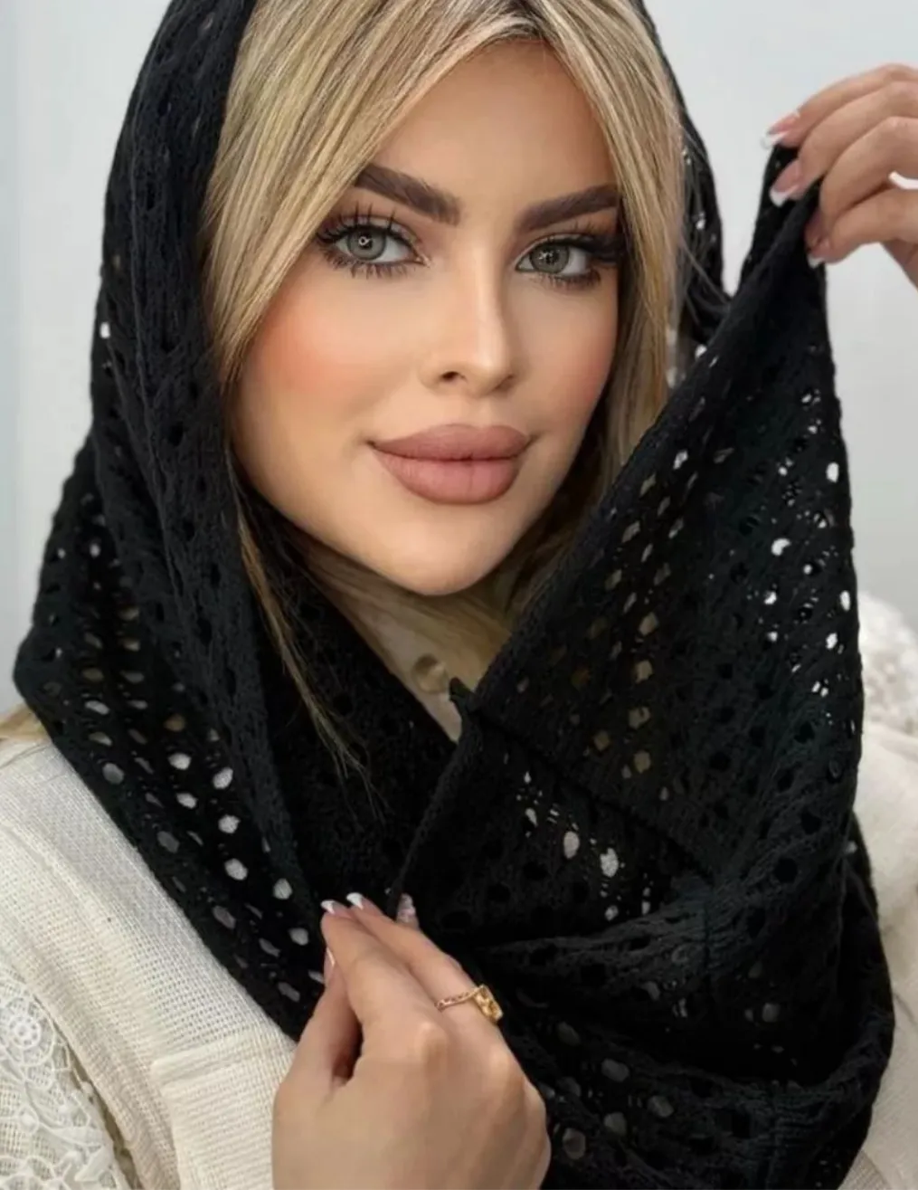 شال رینگی قلاب بافی