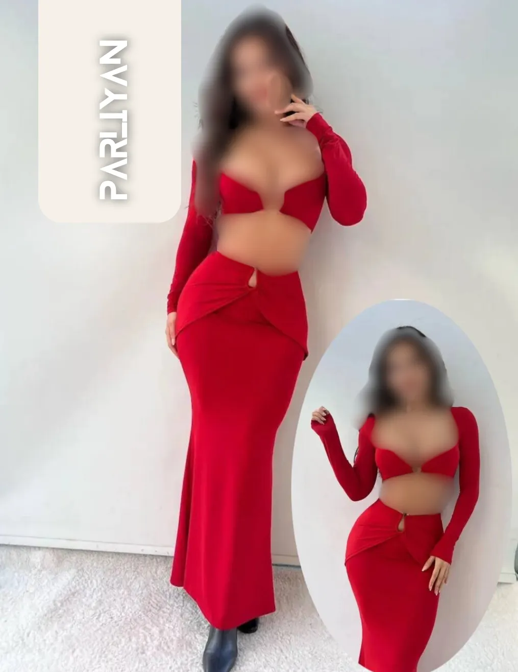 ست کراپ و دامن پیرسینگ ریون زنانه پارلین | PA77013 - Image 4