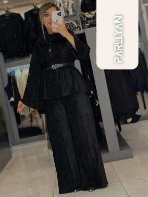 لباس زنانه مخمل نگینکاریشده پارلین | PA1112202508